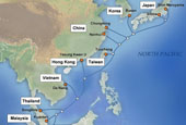 连接东亚九国的‘海底光缆’开通