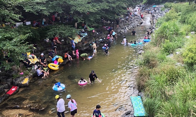 在溪谷体验韩式避暑