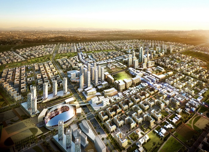 2019년 완공 예정인 비스야마 신도시는 주택 10만 채와 최고급 사회 기반 시설을 갖추게 된다. 