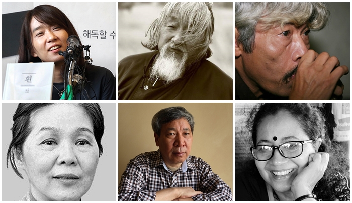 亚洲文学人聚集的2018第二届亚洲文学庆典将从11月6日至9日在光州广域市国立亚洲文学殿堂举行。从左顺时针地为韩国小说家韩江、蒙古作家Damdinsuren Uriankhai、越南作家保宁、孟加拉国作家Shaheen Akhtar、中国作家阎连科、日本作家崎山多美。图片来源：国立亚洲文化殿堂