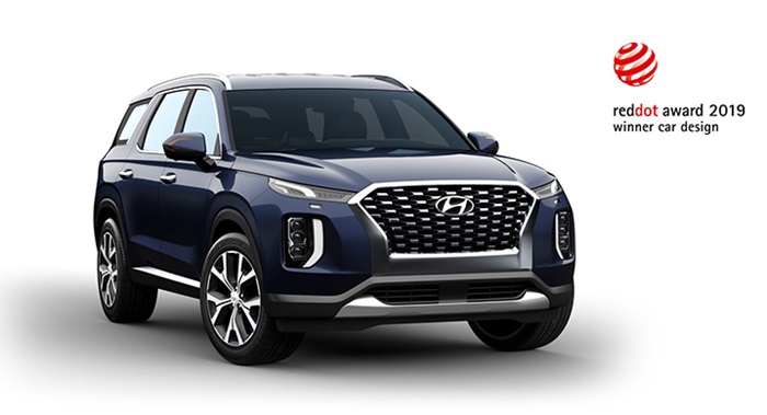 现代汽车的大型SUV，PALISADE在红点设计奖中荣获产品设计红点奖。图片来源：现代汽车 

