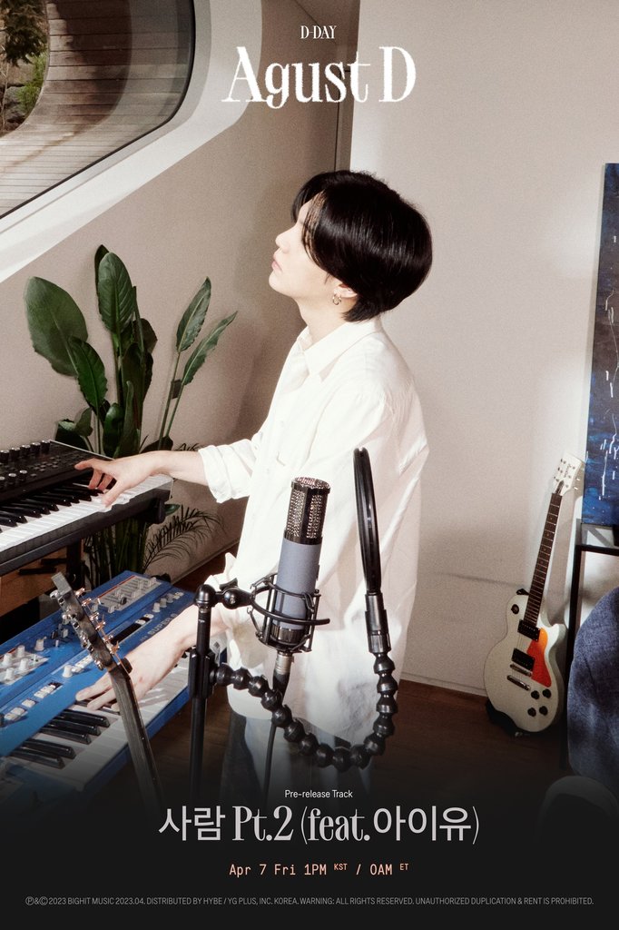 SUGA新专辑先行曲《人 Pt.2》宣传海报。图片来源：BIGHIT MUSIC官方脸书
