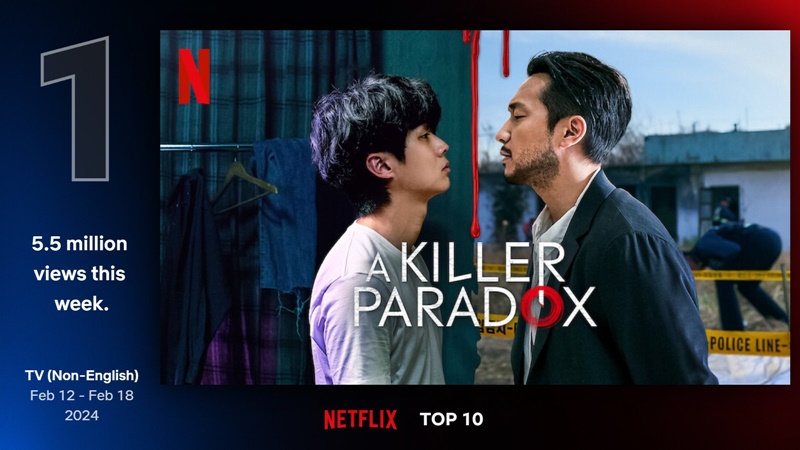 2月9日公开的韩剧《杀人者的难堪》登顶奈飞非英语剧集收视周榜。图片来源：奈飞