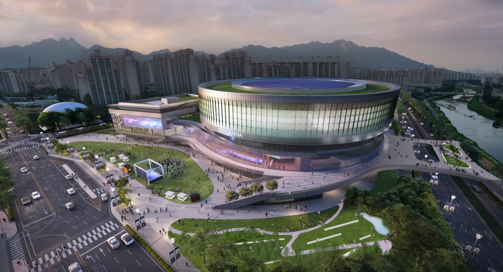 7月2日，首尔市表示，将在首尔道峰区仓洞建成的Seoul Arena综合文化设施于当天正式动工。图为Seoul Arena鸟瞰图。图片来源：首尔市