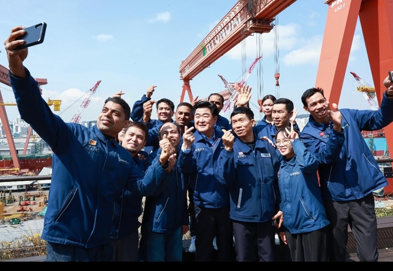 韩国法务部将今年熟练技能人力分数制签证发放规模确定为3.5万人。图片来源：HD现代重工业