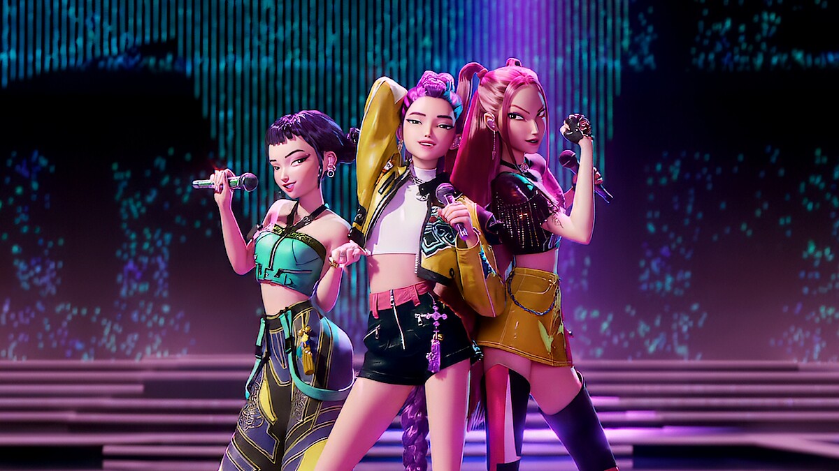 当地时间7月4日，奈飞（Netflix）原创动画电影《K-POP：猎魔女团》的原声带（OST）登顶全球最大流媒体音乐平台Spotify美区流行单曲日榜。图片来源：奈飞