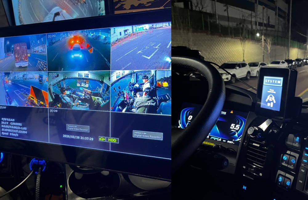 4月16日，韩国国土交通部表示，首次批准无人驾驶卡车开展有偿货物运输。图为无人驾驶卡车内部。图片来源：国土交通部