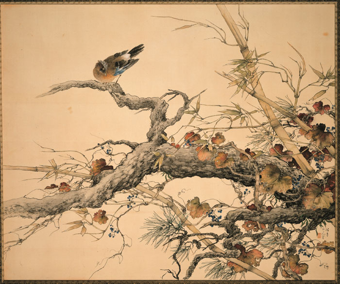 쾌청한 가을날(秋晴), 마쓰바야시 게이게쓰(松林桂月,1876~1963), 1933년, 비단에 채색, 121.0×144.0㎝