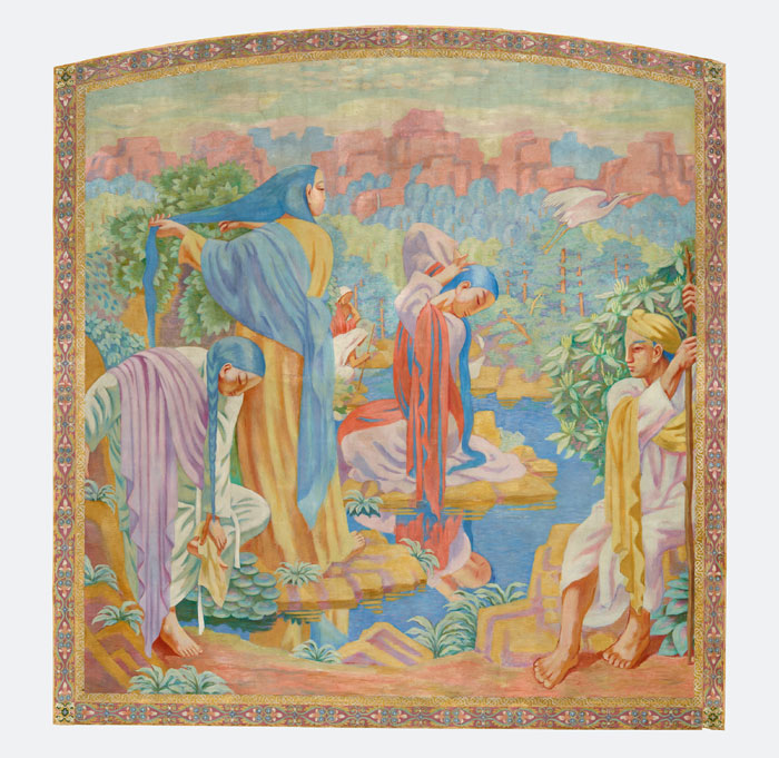 조선총독부 청사 중앙홀 북벽 벽화, 와다 산조(和田三造,1883-1967), 1926