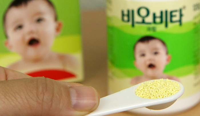 과립형 제제로 나오는 비오비타의 현재 모습. 이유식을 시작하는 백일 무렵부터 먹일 수 있는 아기의 장 영양제로 소비자들에게 사랑 받고 있다.