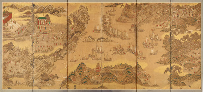 ‘정왜기공도병(征倭紀功圖屛)’, 일본 19세기 추정, 174×370cm