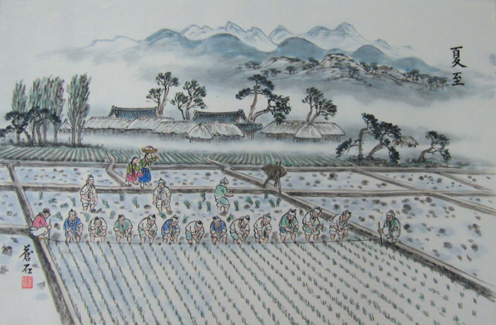 传统农耕时代,到了夏至农民一般播种荞麦、养蚕、插秧、辣椒地除草,并收获土豆、大蒜、大麦、麻等。今年夏至是公历6月21日。