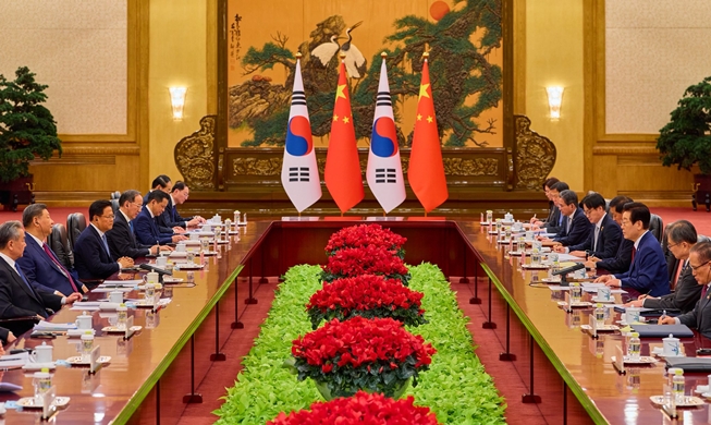 李在明会见中国国务院总理李强、全国人大常委会委员长赵乐际