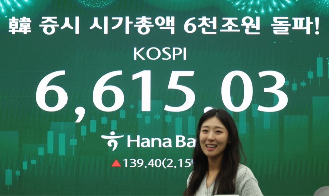 韩国股市总市值突破6000万亿韩元