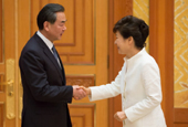 韩国总统朴槿惠接见中国外交部长王毅