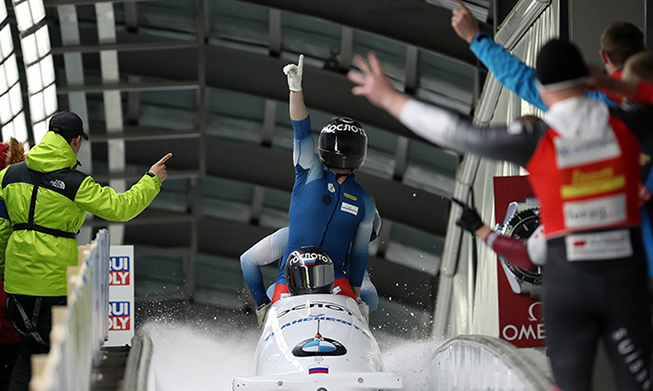 在平昌镇守首位的‘俄罗斯’