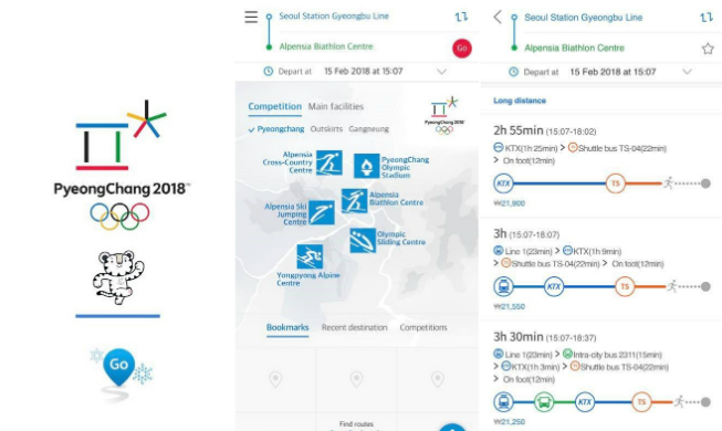 “Go平昌”简便、快捷查找路线，带您前往奥运会