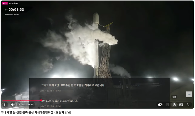 韩新一代“农林卫星四号”成功进入太空轨道