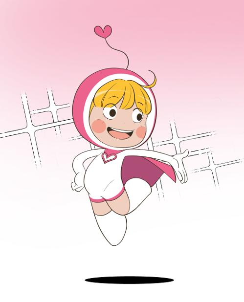 图为网漫作品《柔美的细胞君》中登场的最为核心的形象——“爱情细胞君”。作品中，该细胞君是发挥最强大力量的细胞。图片来源：李东建