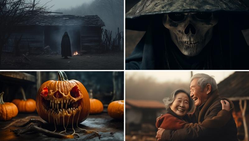 图为导演权翰膝使用人工智能技术制作的电影《one more pumpkin》中的剧照。图片来源：富川国际奇幻电影节