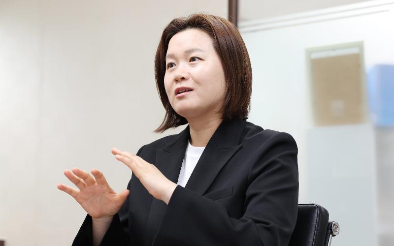 6月13日，在首尔江南区国际体育战略委员会办公室，首位当选亚奥理事会（OCA）执行委员会委员的韩国女性朴柱熙接受了韩宣网记者的采访。韩宣网记者李廷佑 摄