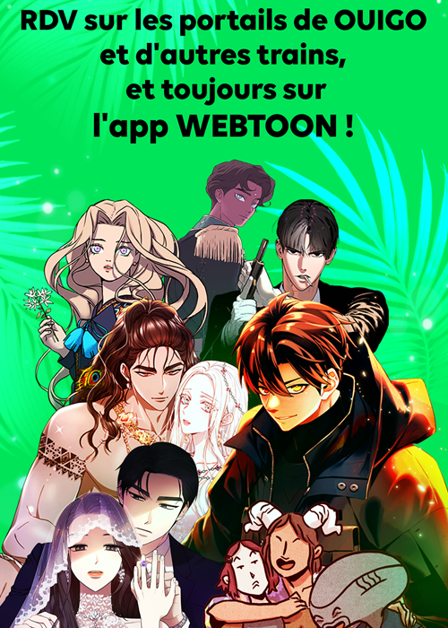 NAVER网漫将在法国高速列车TGV INOUI和平价高铁OUIGO上，展出原创网络漫画。图片来源：NAVER网漫